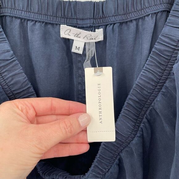 Anthropologie On The Road Tencel Strapless Jumpsuit Jogger Blue Women Medium - Picture 7 of 10